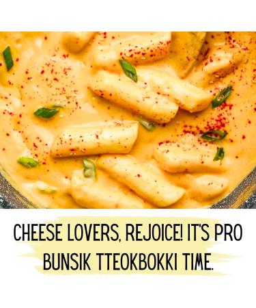 Pro Bunsik Tteokbokki Cheese Flavour 343g - Gluten Free Korean Snack with Topokki Rice Cakes - No MSG - Buy Online on GoSupps.com