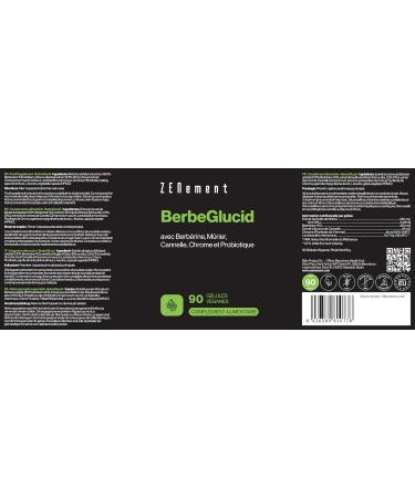 BerbeGlucid - For Glucose and Carbohydrates - Berberine Mulberry Cinnamon Chromium and Probiotic - 90 Vegan Additive Free Gluten Free Non-GMO Capsules - Buy Online on GoSupps.com