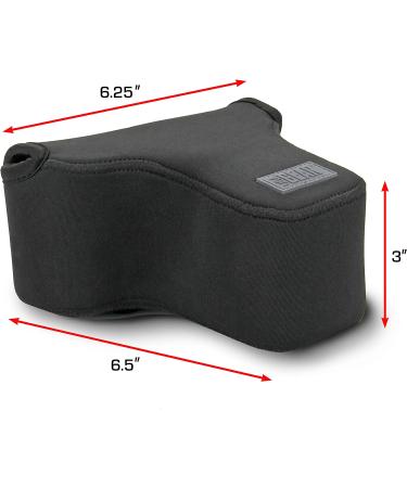 USA GEAR Black Neoprene DSLR SLR Camera Sleeve Case with Belt Loop and Accessory Storage - Compatible with Nikon D3400, Canon EOS Rebel SL2, Pentax K-70 | Protective Holster for Camera - Buy Online on GoSupps.com