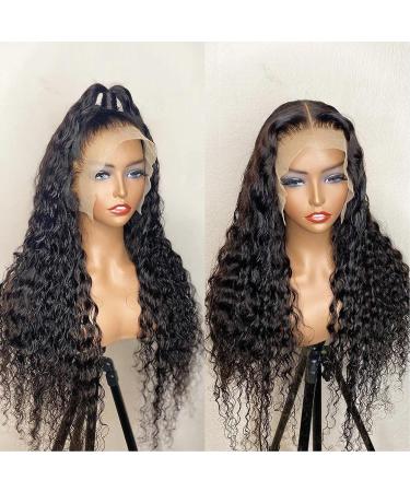 16 Inch Water Wave HD Lace Front Wig | 180 Density Brazilian Virgin Human Hair | Glueless Transparent Lace Frontal | For Black Women - Buy Online on GoSupps.com