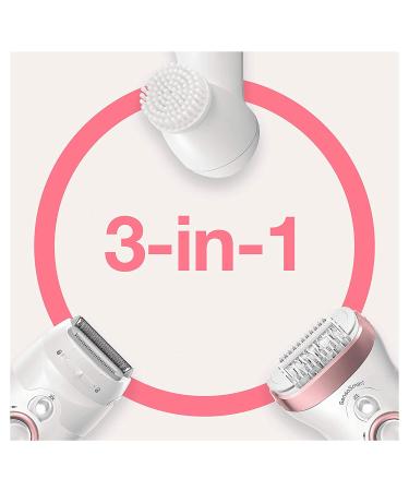 Braun Silk- pil 9-880 Epilator: Long-Lasting Hair Removal Kit for Women with Facial Cleansing Brush, High Frequency Massage Cap, Shaver, Trimmer Head - Cordless Wet & Dry Epilation - Buy Online on GoSupps.com