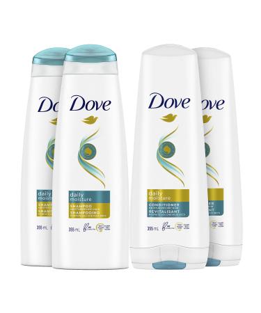 Dove Nutritive Solutions Shampoo & Conditioner for everyday hair care Daily Moisture 1420 ml (Pack of 4 : 2 Shampoos + 2 Conditioners) Daily Moisture Shampoo + Conditioner 355 ml (Pack of 4)