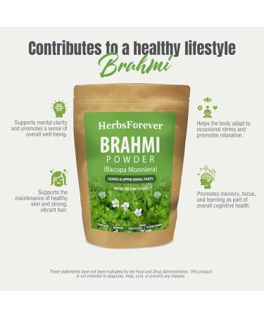 Herbsforever Brahmi Powder I 100% Pure Bacopa Monnieri I Natural Herbal Supplement Non-GMO Vegan Gluten-Free I Supports Wellness Premium Quality 230 GMS 230_GMS - Buy Online on GoSupps.com