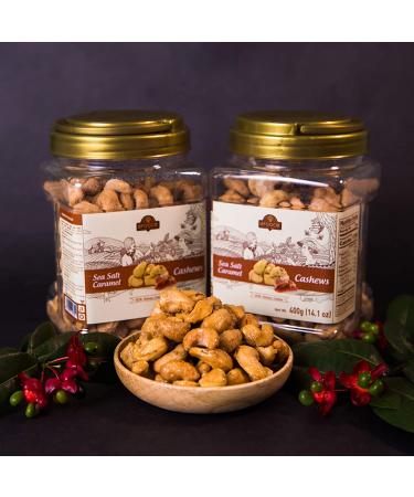 LAFOOCO Sea Salt Caramel Cashews 14.1 oz - Premium Roasted Cashews | Resealable Jar | Nutrient-Rich Protein Snack | Perfect Gift for Celebrations, Holidays, Birthdays - Buy Online on GoSupps.com