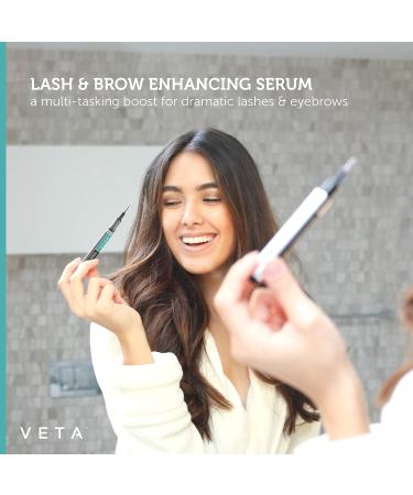 Lash and Eyebrow Serum. Powerful Eyelash Growth Water-Based Serum Formula for 25% Longer Lashes with Soy Protein Repair Vitamin C Complex and Collagen Boost. Results in 4 Weeks - 1 fl oz - Veta - Buy Online on GoSupps.com