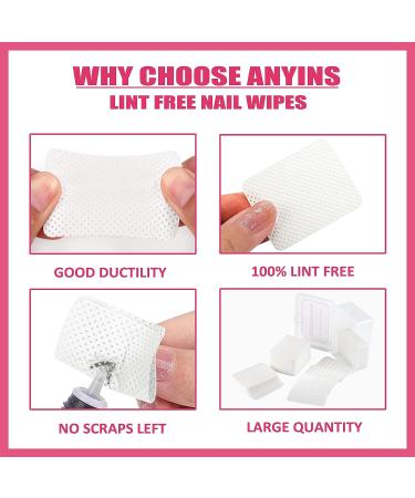 ANYINS 720 PCS Lint Free Nail Wipes - Super Absorbent for Nail Polish Removal and Eyelash Extensions - Non-Woven Fabric - White - Buy Online on GoSupps.com