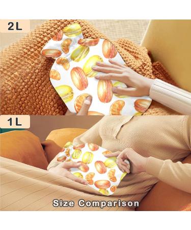 Naanle Orange Macaron Hot Water Bottle 1L Transparent Heat Bottle for Bed & Pain Relief | Heat & Cold Therapy - Buy Online on GoSupps.com