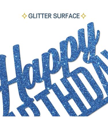 Tenhaisi Blue Glitter Happy Birthday Cake Topper Anniversary Party Birthday Sign Cake Topper Adults Children Teenager Birthday Party Cake Decoration Supplies - Buy Online on GoSupps.com