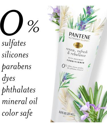 Pantene Sulfate Free Conditioner Detangling Conditioner Removes Hair Build Up and Adds Shine with Rosemary Safe for Color Treated Hair Nutrient Blends 237 mL Rosemary Conditioner - Buy Online on GoSupps.com