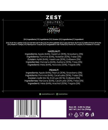 Zest Delites Fruit Roll Ups - Vegan Gluten-Free Healthy Snacks Nutri-Fruit Bars 28 Variety Pack (25g Each) - Buy Online on GoSupps.com