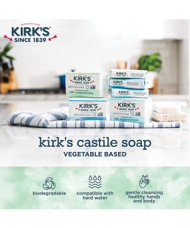 Kirk's 100% Premium Coconut Oil Castile Soap - Aloe Vera, 3 Bars (4 oz Each) - Gentle & Soothing - Buy Online on GoSupps.com