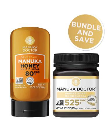 Manuka Doctor MGO 80+ Squeezy 100% Pure New Zealand Honey - Certified RAW, Non-GMO (10.58 oz) - Buy Online on GoSupps.com