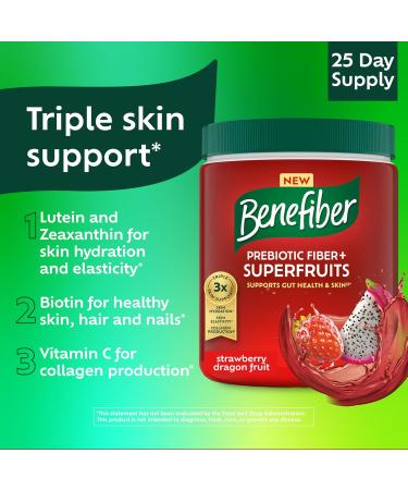 Benefiber Prebiotic Fiber + Superfruits Dietary Supplement Strawberry Dragon Fruit Flavor 8.8 oz (250g) - Buy Online on GoSupps.com