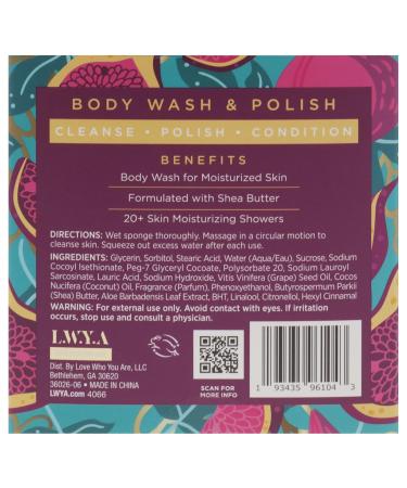 Salt N Sass Body Wash & Polish - Exfoliating Shower Scrubber with Loofah Sponge - Sea Salt & Fig - 3 oz - Luxury Body Care for Women - Buy Online on GoSupps.com