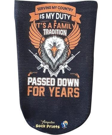 Buy Heal with Appeal Amputee Stump Sock - 3 Ply Serving is My Duty & Family Tradition V1 - International Shipping Available - Buy Online on GoSupps.com