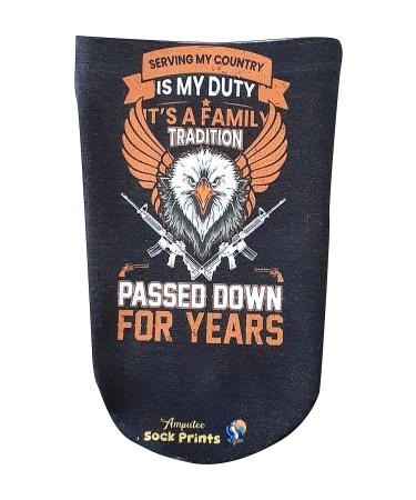 Heal with Appeal Amputee stump sock Serving is My Duty and Family Tradition V1 3Ply stump sock