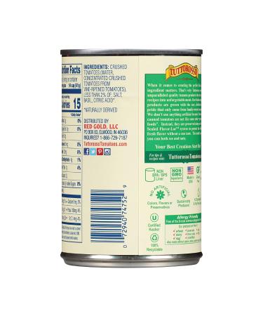 Tuttorosso Crushed Tomatoes with Basil 15oz Cans 6-Pack - Gluten Free & Vegetarian Recipe - Buy Online on GoSupps.com