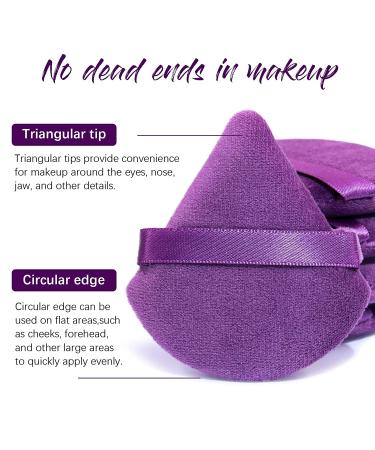BEAKEY 10 Pcs Dark Purple Soft Triangle Powder Puffs - Latex-Free Makeup Puffs for Face & Foundation - Ideal for Setting Powder and Liquid Foundation - Buy Online on GoSupps.com