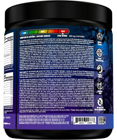 Hyde-Nitro X Pre-Workout Powder | Extreme Energy Pumps Power & Focus | High Stimulant Pre-Workout | 400mg Caffeine 1g Creatine HCL Teacrine & Nitrosigine | 60 Servings (Blue Razz Popsicle) Blue Razz Popsicle 60 Servings - Buy Online on GoSupps.com