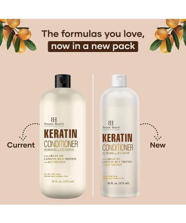 Botanic Hearth Keratin Conditioner with Argan Oil - Sulfate Free Hair Treatment for Dry & Damaged Hair - 16 fl oz - Buy Online on GoSupps.com