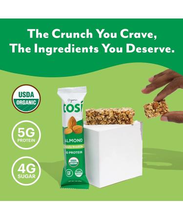 Tosi Organic SuperBites 1oz (Pack of 12) - Vegan Keto Friendly Almond Snacks | Gluten Free Omega 3s | Plant Protein Bars with Flax and Chia Seeds - Buy Online on GoSupps.com