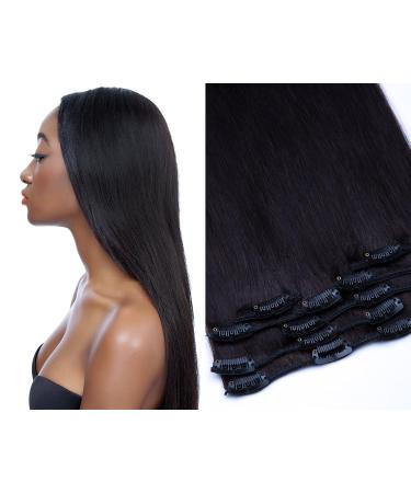 Shop 80cm Clip-In Extensions Real Hair Set - #1B Black Brown - High-Quality 100% Remy Hair for Glamorous Look | Glamxtensions - Buy Online on GoSupps.com