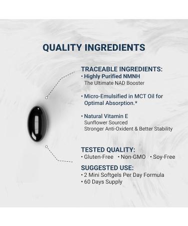 Naturalis Liposomal NMNH 300mg (NMN Alternative) | Boost NAD+ Levels & Support Healthy Aging* | Bioenhanced with Vitamin E for Advanced Absorption Stability & Antioxidant Protection* | 120 Softgels 120 Count (Pack of 1) - Buy Online on GoSupps.com