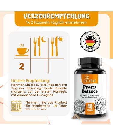 LOODUS Prosta Complex - Vegan Prostate Support with 650mg Pumpkin Seed & Saw Palmetto Extract - 9 Natural Ingredients - 48 Capsules - Buy Online on GoSupps.com