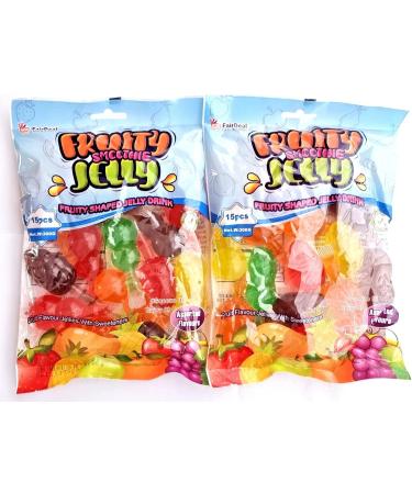 Jelly Fruits Fruity Jellies x2 Bags Fruity sweets Tik Tok Challenge (600 grams - 30 fruit pieces) Halal Fat Free Kids Party Bgs - Buy Online on GoSupps.com