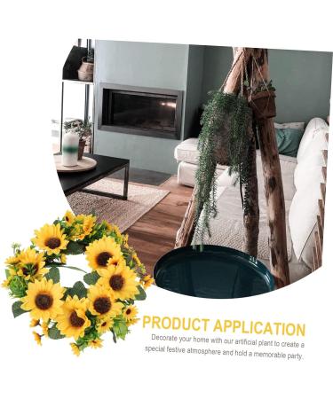 LIFKICH 1pc Simulated Sunflower Front Door Wreaths Green Home Decor Home Decor Prop Door Hanging Wreath Thanksgiving Wreath Greenery Garland Rose Decor Silk Cloth Plastic Door Trim - Buy Online on GoSupps.com