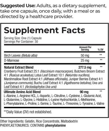 Ultranol Total Bladder Support - Natural Cranberry Supplement for Urinary Health Overactive Bladder Control Incontinence - Reduces Leaks and Urgency - 2 Bottles - 60 Capsules 15 Count (Pack of 2) - Buy Online on GoSupps.com