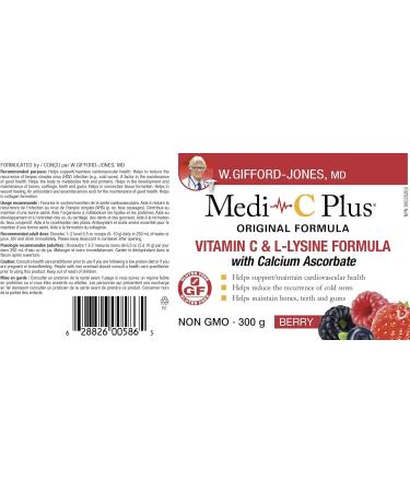 Preferred Nutrition Medi C Plus Lysine Berry with Calcium Powder Vitamin C & L - Lysine Formula - 300g C - Buy Online on GoSupps.com
