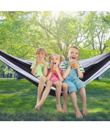 Portable Parachute Hammock for Camping & Outdoor Activities | Double Hammock Swing for Hiking, Travel, and Backpacking - 78''W 118''L (Blue/Sky Blue) - Buy Online on GoSupps.com