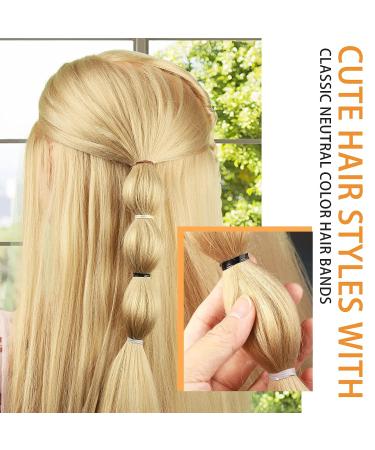 Elastic Hair Bands Set - 600 Mini Rubber Bands with Organizer Box | Soft Small Hair Ties for Kids & Adults | Hair Accessories for Men, Women, Toddler - 5 Neutral Colors - Buy Online on GoSupps.com