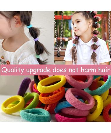 100 Pcs Seamless Cotton Baby Hair Ties for Girls - Multicolor Toddler Hair Elastics Ponytail Holders (10 Colors) - Buy Online on GoSupps.com