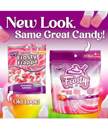 Huer - Frosty Trial 3 Pack with Strawberry Banana and Mango Fruity Creamy Milkshake Flavour Soft and Chewy Gummy Candy Natural Colours 150g Bag (Pack of 3) Stocking Stuffers Christmas Gift Variety - Buy Online on GoSupps.com
