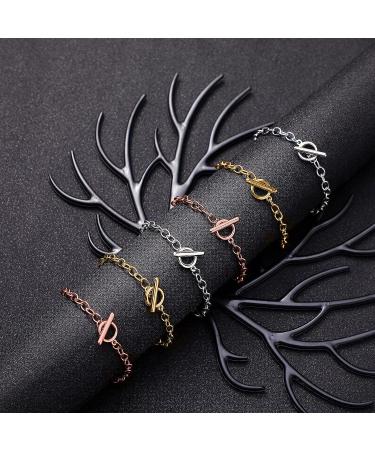 24 Piece Bracelet Chains with Toggle Clasp - DIY Jewelry Making Supplies in Gold, Silver, and Rose Gold - Buy Online on GoSupps.com