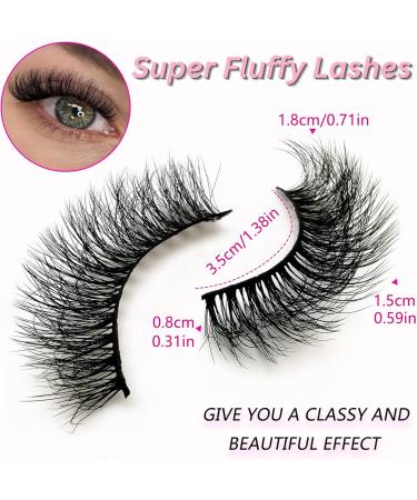 7 Pairs of 3D False Eyelashes Cat Eye Fluffy Volume Curly Cat-Eye Artificial Eyelashes Natural Look Reusable Handmade Faux Mink Makeup Eyelashes (7P-HR-Z03) - Buy Online on GoSupps.com