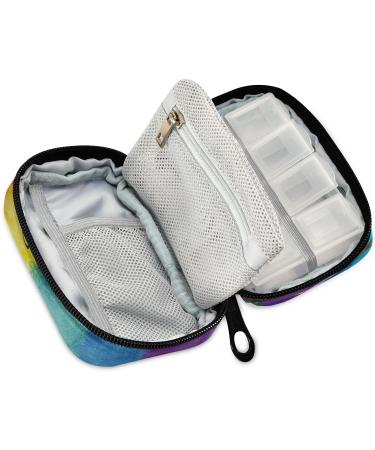 Pfrewn 7 Day Rainbow Watercolor Butterfly Pill Organizer | Portable Weekly Vitamin & Medicine Holder - Travel-Friendly Zipper Pouch - Buy Online on GoSupps.com