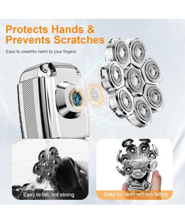 2024 Upgrade 7-in-1 Head Shaver for Bald Men | IPX7 Waterproof Electric Razor | Perfect Grooming Kit with LED Display - Buy Online on GoSupps.com