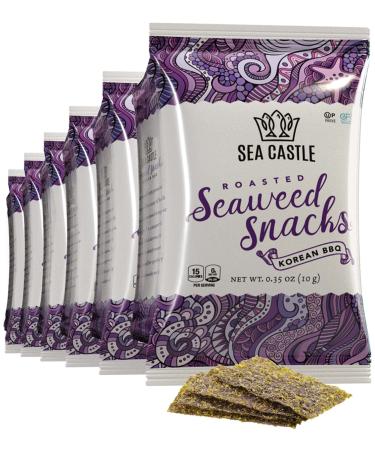 Sea Castle Korean BBQ Seaweed Snacks, 10gr (6 Pack) | Awesome Flavor, Certified Gluten Free, Kosher