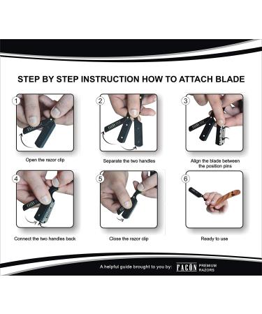 100 BLADES + Facn Professional Vintage Straight Edge Barber Razor - Salon Quality Shavette - Buy Online on GoSupps.com