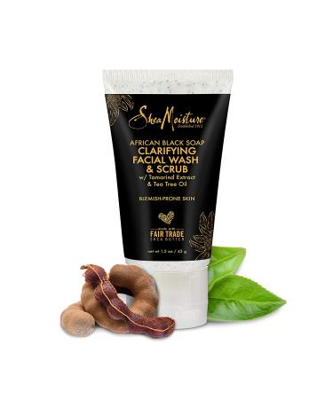 SheaMoisture African Black Soap Facial Wash & Scrub 1.5 oz â€“ Deep Cleansing & Clarifying - Buy Online on GoSupps.com