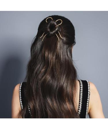 The Hair Edit Slim Chignon Pins - Large Gold Metal U-Shaped French Hair Pin Set - Buy Online on GoSupps.com