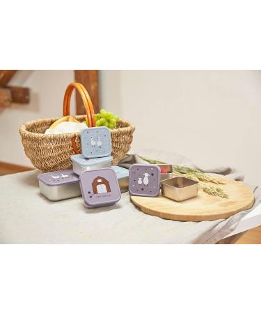 L SSIG Snack Box Set of 3 - Stainless Steel Tiny Farmer Lilac | Eco-Friendly & Durable Lunch Containers - Buy Online on GoSupps.com