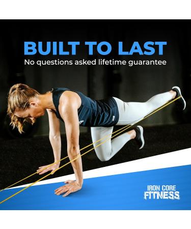 Pull Up Resistance Bands Set by Iron Core Fitness - Strength Training for Home & Gym - Includes eBooks & Workout Chart - 3 Set (Black/Red/Yellow) - Buy Online on GoSupps.com