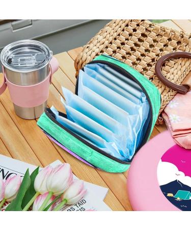 Menstruation Pad Bag with Zipper - Women's Tampon & Napkin Organizer - Rainbow Streaked Design Perfect for Women & Girls - Buy Online on GoSupps.com