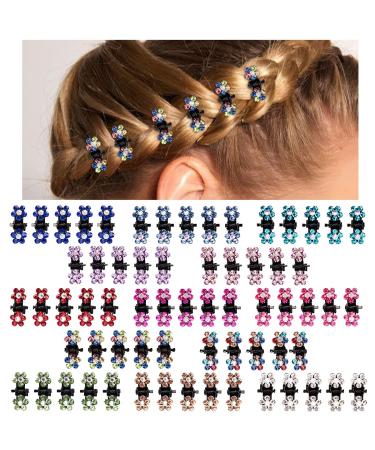Jaciya 65pcs Small Claw Hair Clip Girls Mini Hair Clips Colorful Mini Hair Accessories for Women Rhinestone Hair Clips Metal Clamps