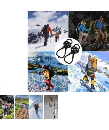 Winter Traction Cleats - Anti-Slip Ice Crampons for Boots and Shoes | Snow Grippers for Walking, Climbing, Hiking | Rubber Spikes, 2PCS for Men and Women - Buy Online on GoSupps.com