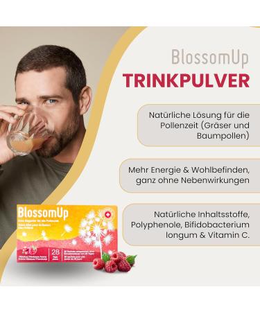 Blossomup Drinking Powder for Hay Fever & Pollen Allergy - Raspberry Hibiscus 3 Pack (150g) | Dietary Supplements Made in Switzerland - Buy Online on GoSupps.com